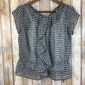 Covington Black & White Sheer Top